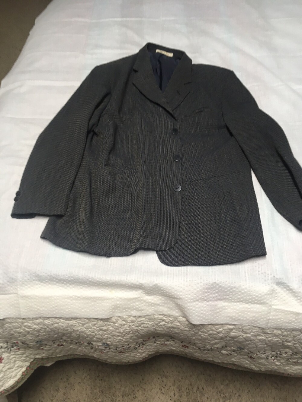 Wallace Muroya lightweight Sport Coat Navy Tan 42R